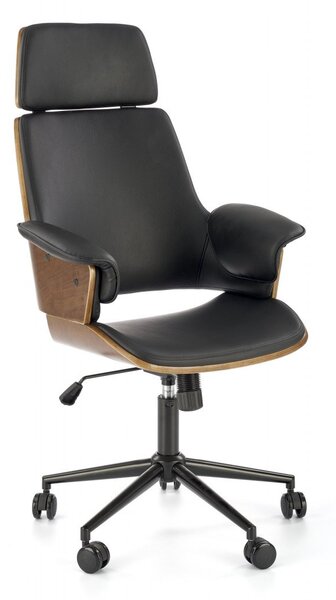 Sedia da ufficio Weber in noce/nero - H122 cm