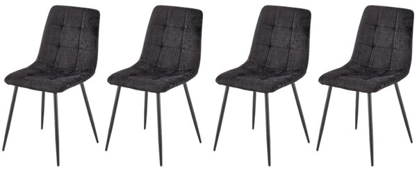 Set di 4 sedie K547 in tessuto nero H87 cm