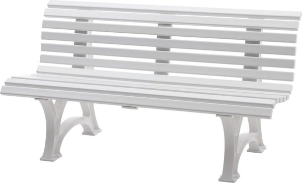 Panchina da giardino Jamaica | 3 posti | bianco | HxLxP 80x150x64cm | plastica resistente agli agenti atmosferici e ai raggi UV | panchina da parco Panchina da esterno Balcone da giardino Terrazza