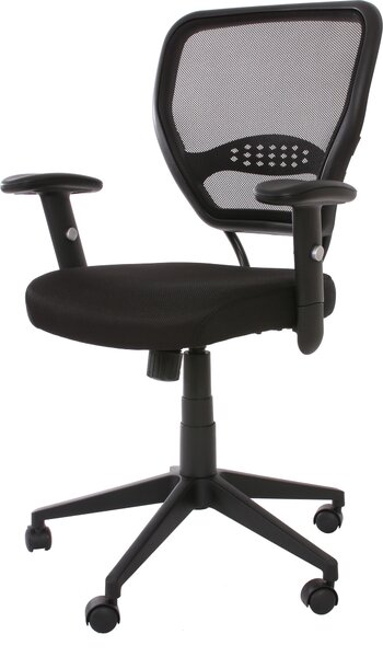 Sedia da ufficio professionale Chicago, poltrona direzionale girevole, portata 150 kg, tessuto ~ nera con braccioli