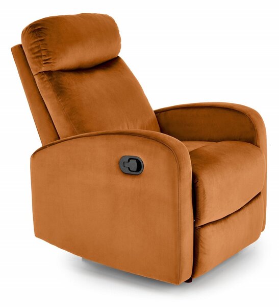 Poltrona reclinabile Wonder in velluto cannella - H98 cm