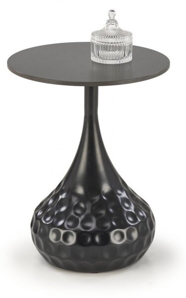 Tavolino da caffè Verde effetto marmo nero / nero - ø40/h52 cm