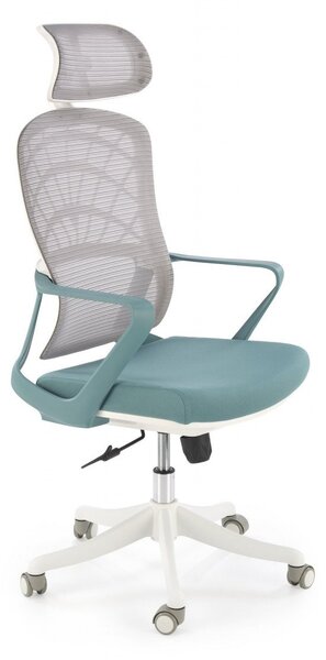 Sedia da ufficio Vesuvio 2 in turchese/bianco - H121 cm