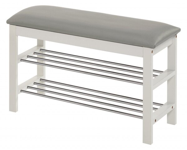 Scarpiera ST11 in bianco/grigio - L81 cm