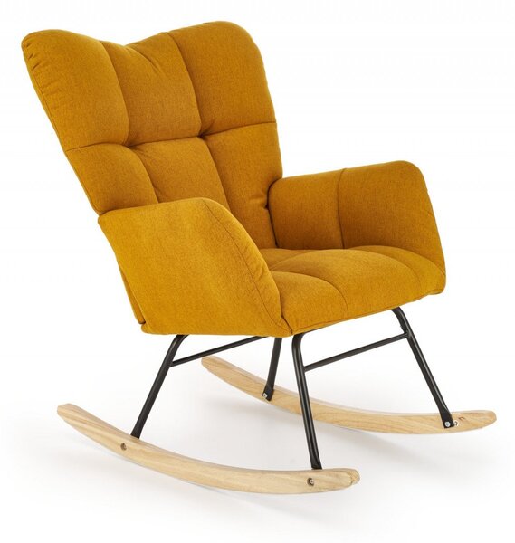 Poltrona a dondolo Vasco senape H94 cm