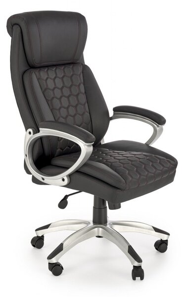 Sedia da ufficio Thomas in ecopelle nera H122 cm
