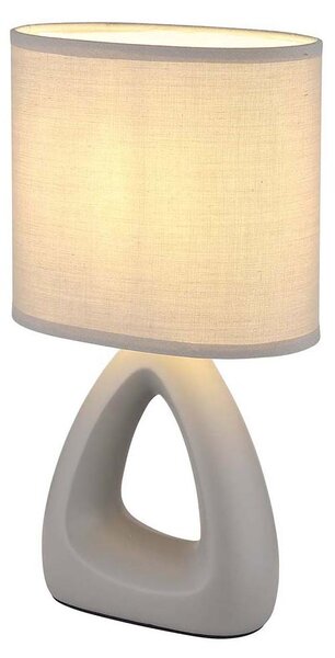 Lampada da tavolo a LED, tessuto ceramico, grigio, H 30 cm