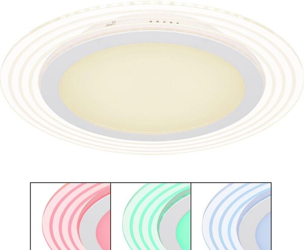 Plafoniera LED RGB, dimmerabile, telecomando, bianca, D 40 cm