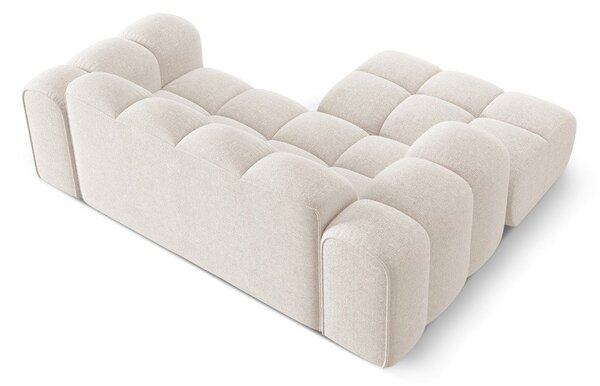 Divano angolare color crema (con penisola a sinistra/con chaise lounge) con rivestimento in ciniglia Treno – Cosmopolitan Design