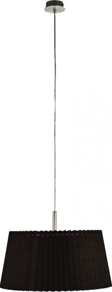 Lampada a sospensione, alluminio, tessuto nero, P 40 cm