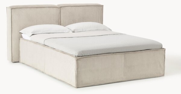 Letto boxspring in velluto a coste Lennon