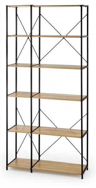 Scaffale REG19 in rovere sonoma/nero - H190 cm