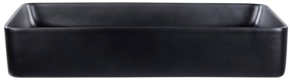 BELIANI Lavabo da appoggio in Vetroceramica nera 61 x 35 cm superficie opaca forma rettangolare bagno stile moderno