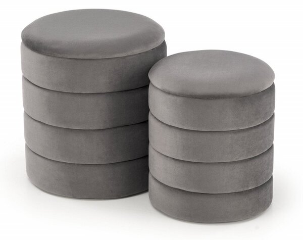 Set di 2 Pouf Pacho in grigio