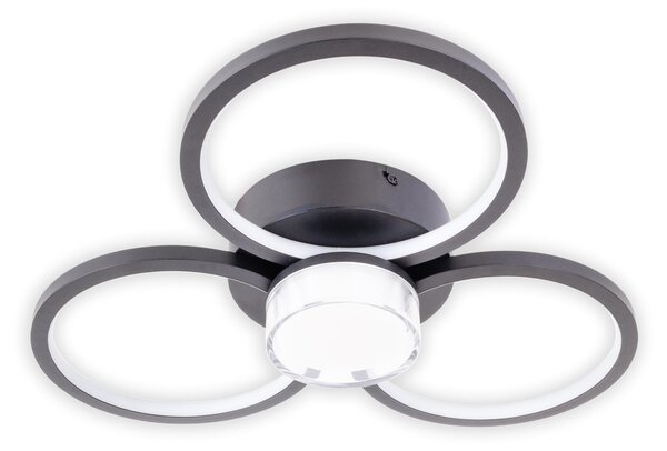 Plafoniera LED, nera, dimmerabile, L 43,6 cm