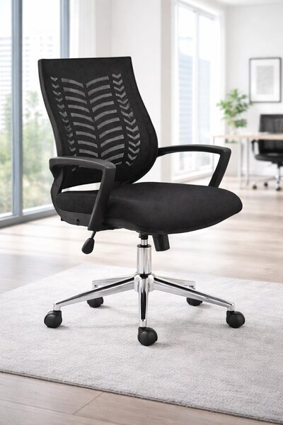 Sedia da ufficio con schienale ergonomico e seduta imbottita