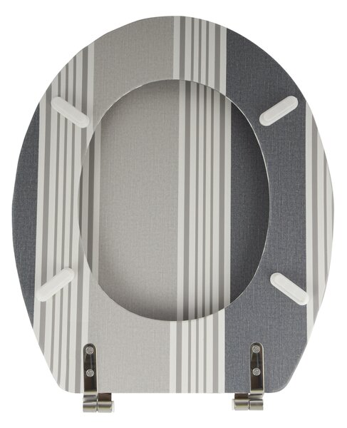Sedile WC MSV Coperchio del WC Anima in legno MDF "Bamboo Cardiff Grey" Cerniere in acciaio inox - qualità elevata e robusta