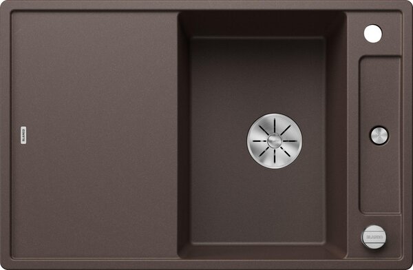 BLANCO AXIA III 45 S, SILGRANIT® PuraDur®, caffè, reversibile, incluso tagliere in legno