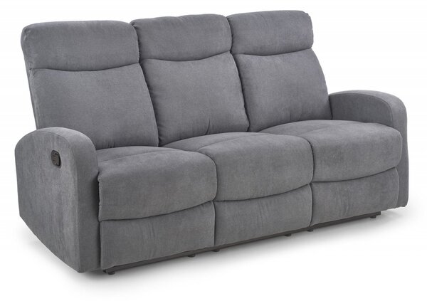 Divano reclinabile Oslo 3S in tessuto grigio scuro - H100 cm