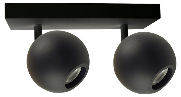 ENOVALITE GLOBE plafoniera, attacco GU10, IP20, Ø10cm, 2 fiamme, nero