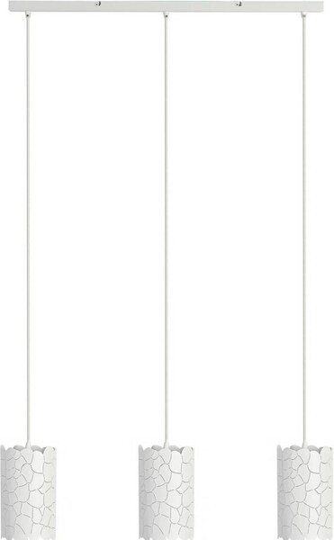 Lindby lampada a sospensione Aralena, bianca, a 3 luci, lunghezza 92 cm