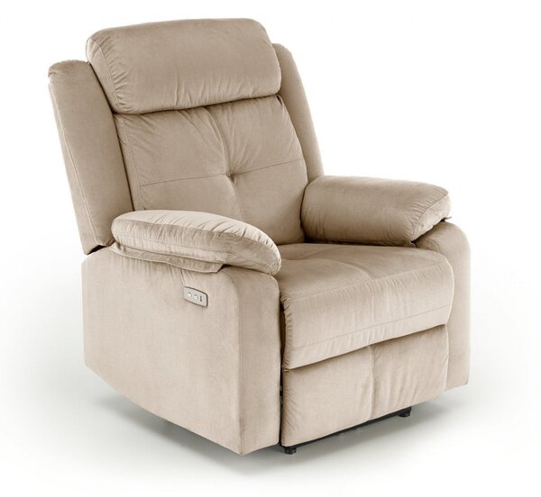 Poltrona reclinabile Loris in tessuto beige - H105 cm