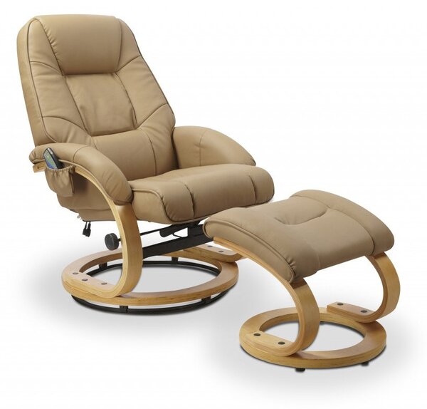 Poltrona Matador beige con funzione di massaggio e riscaldamento