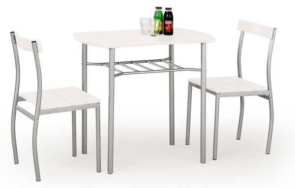 Set tavolo Lance + 2 sedie bianco