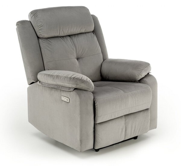 Poltrona reclinabile Loris in tessuto grigio - H105 cm