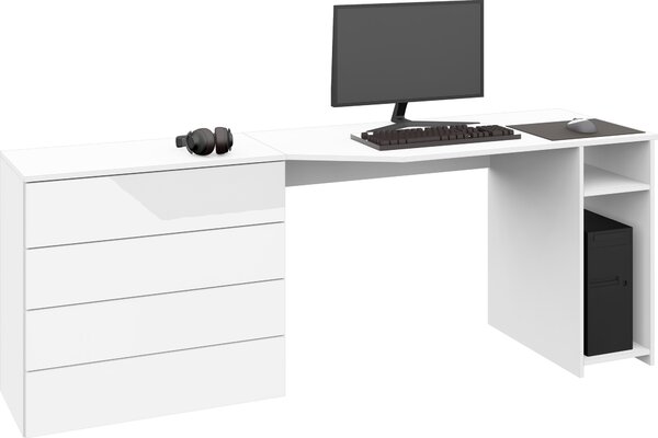 Scrivania "Vaasa" 196 cm, bianco lucido