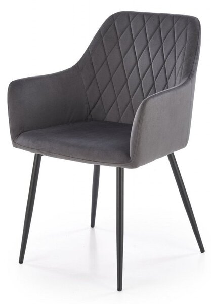Sedia K558 grigio velluto