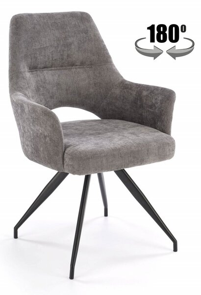 Sedia girevole K542 in tessuto grigio