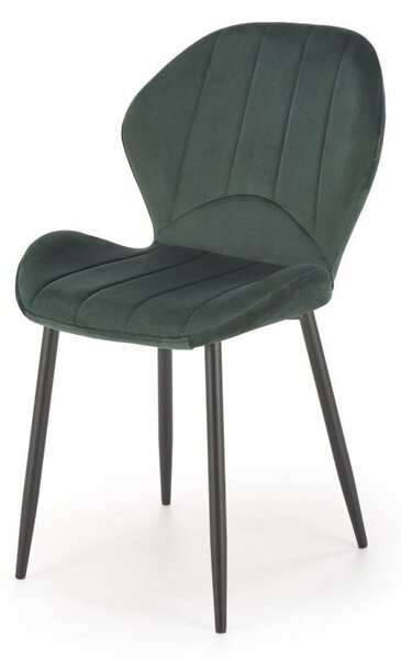 Sedia K538 in velluto verde scuro H85 cm