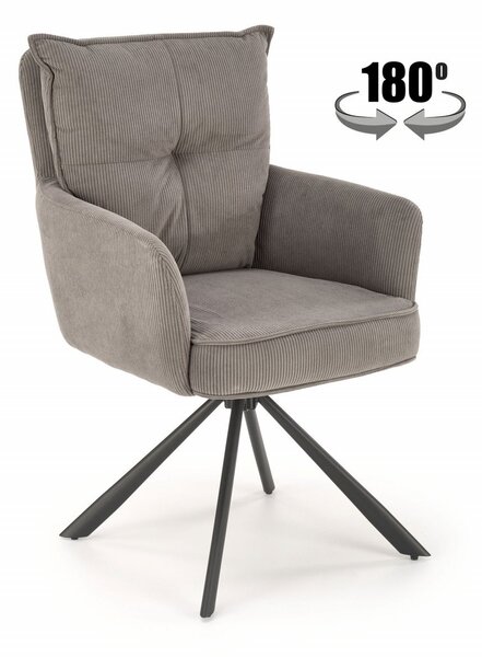 Sedia girevole K528 grigio velluto