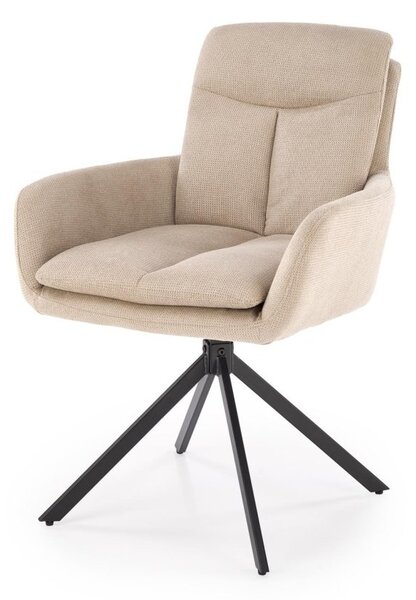 Sedia girevole K536 in tessuto beige