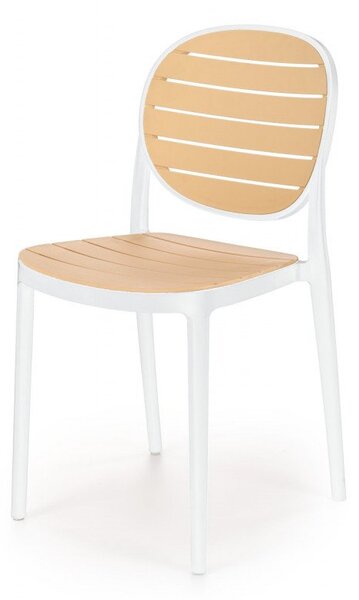 Sedia in plastica K529 in legno naturale/bianco