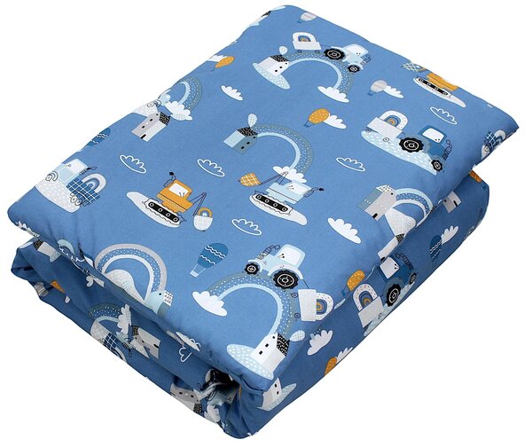 Set copriletto per bambini TupTam con motivi decorativi: copriletto per tutte le stagioni, copriletto, cuscino e federa, 2 pezzi, colore: trattori / arcobaleni / blu, dimensioni: 135x100 cm