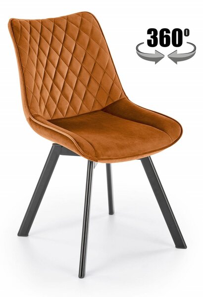Sedia K520 velluto cannella