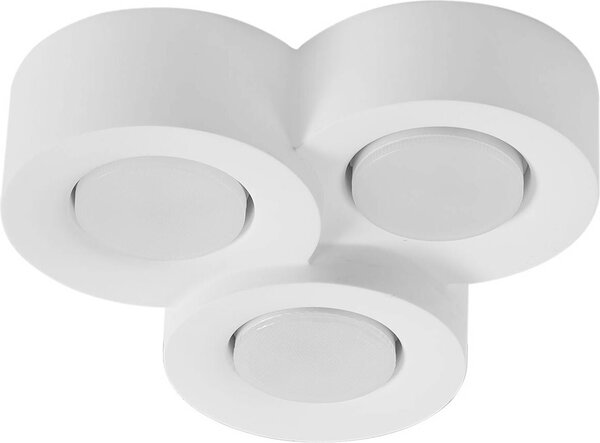 Plafoniera Lindby Levia, 3 luci, 26x24,5 cm, bianco, gesso