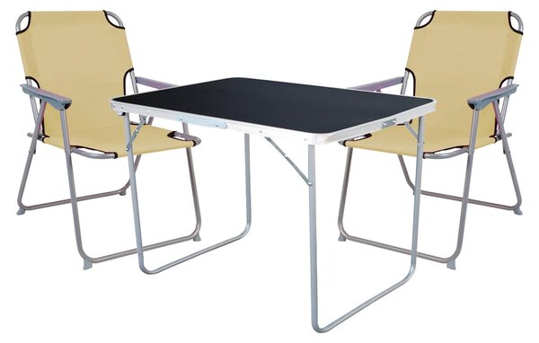 Set da campeggio 3 pezzi mobili da giardino tavolo da campeggio + 2 sedie da campeggio sedia pieghevole
