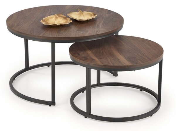 Set di 2 Tavolini da caffè Java in noce/nero