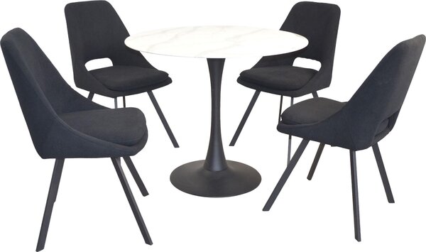 Gruppo tavolo da 5 pezzi composto da tavolo da pranzo e 4 sedie