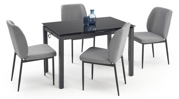 Tavolo Jasper grigio/nero Jasper + 4 sedie