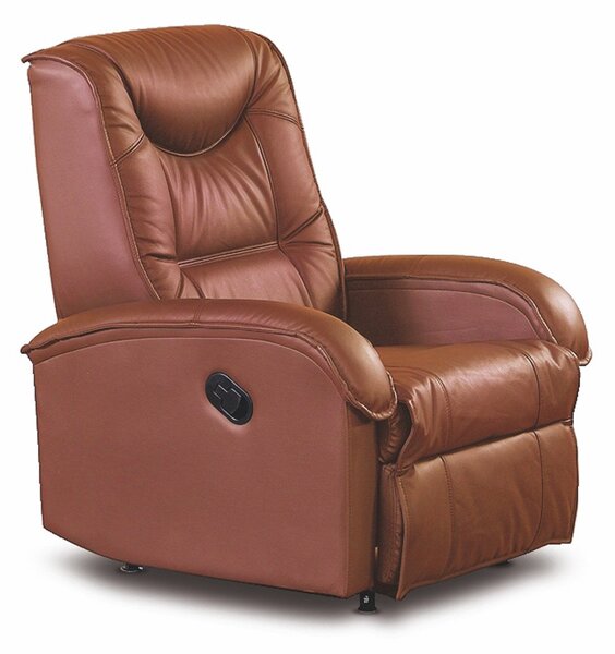 Poltrona reclinabile Jeff in ecopelle marrone - H101 cm