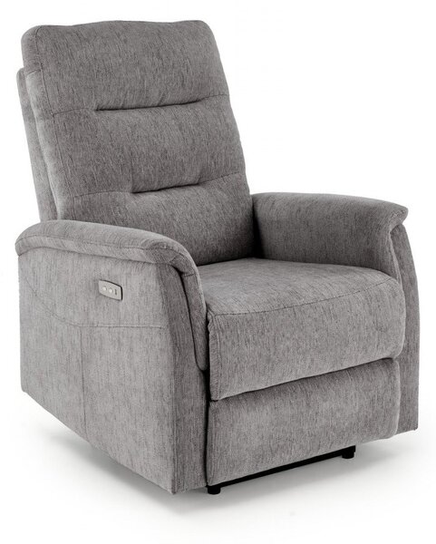 Poltrona reclinabile Jamal in tessuto grigio - H105 cm