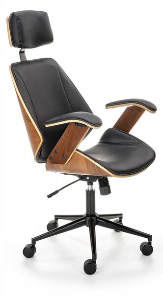 Sedia da ufficio Ignazio in noce/nero - H129 cm