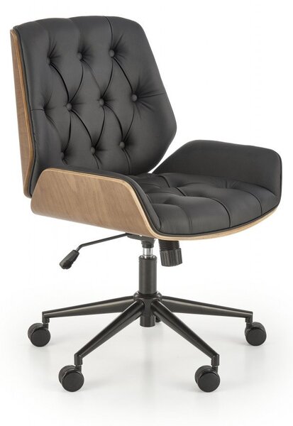 Sedia da ufficio Gavin in noce/nero - H100 cm