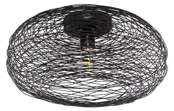 Plafoniera Lindby Kaviya, nero, Ø 40 cm, ferro, E27