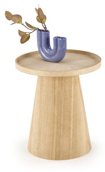 Tavolino da caffè Editta in legno naturale - ø45/h50 cm