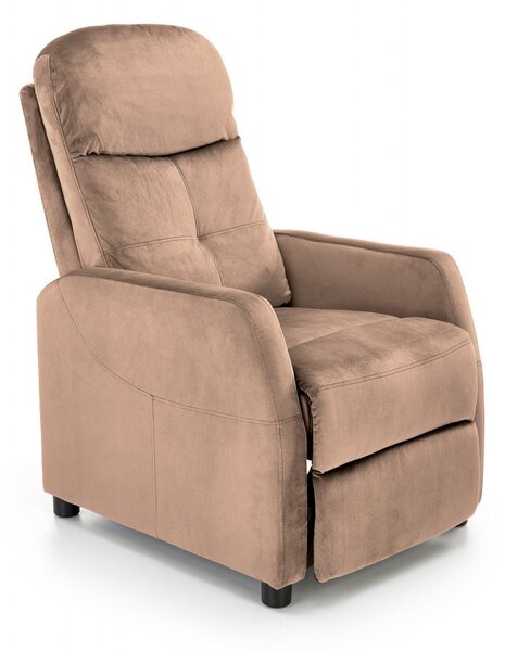 Poltrona reclinabile Felipe 2 in velluto beige - H103 cm
